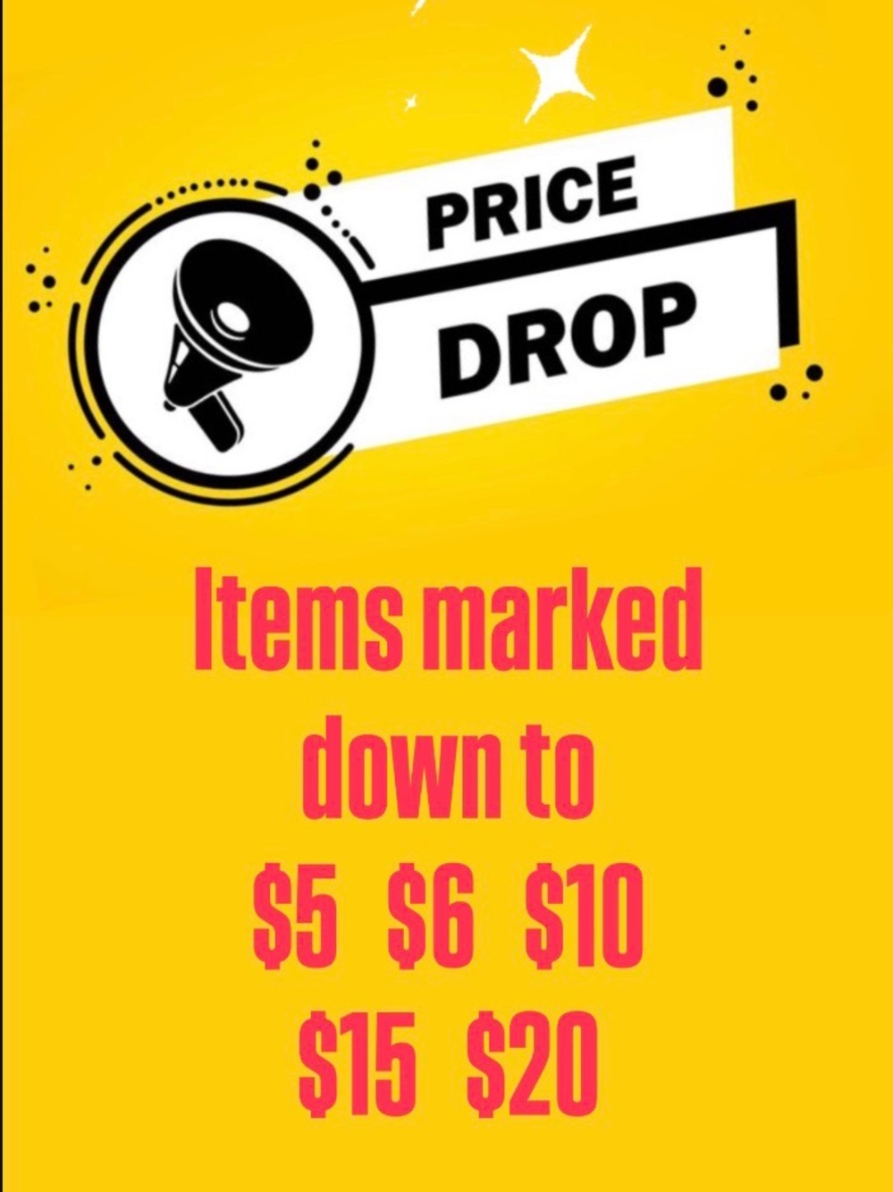 MARKDOWN  SALE clearing closet  $5, $6, $10, $15, $20